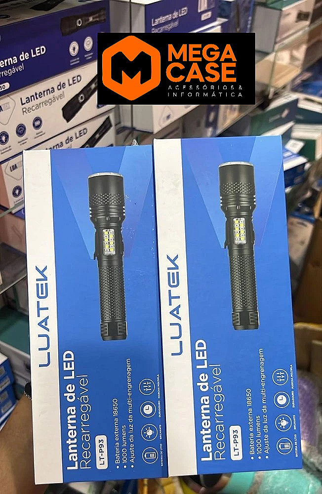 Lanterna de LED LT-P93 recarregável com ajuste de luz