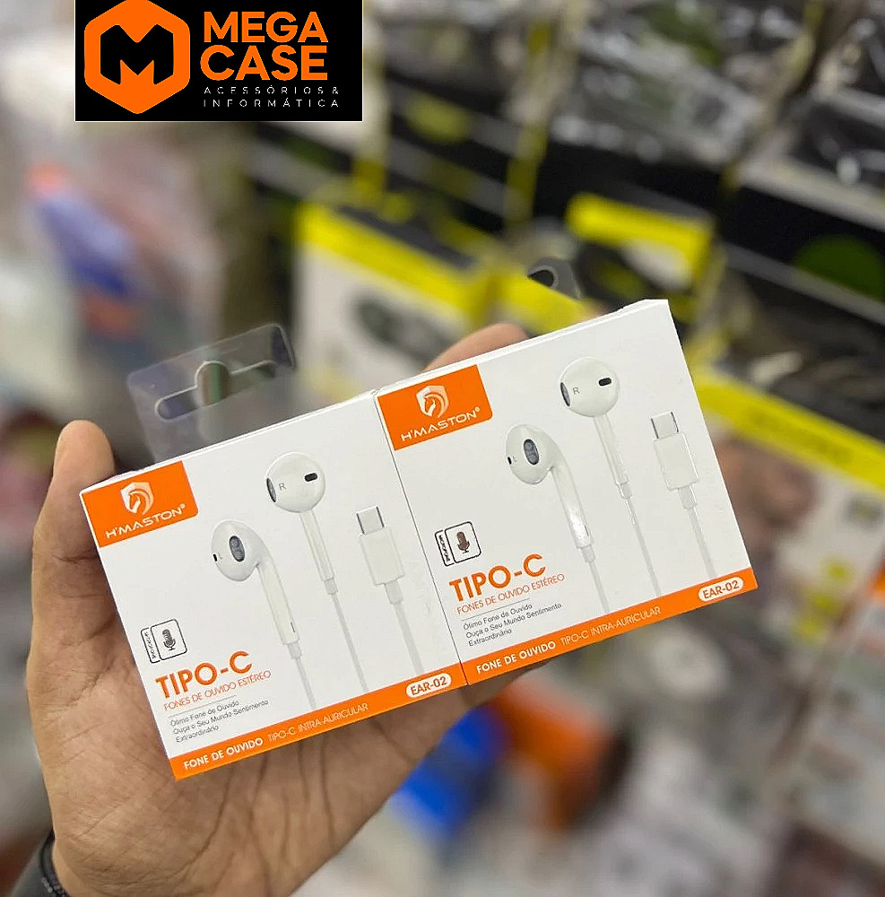 Fone Tipo-C Hmaston EAR-02 intra-auricular estéreo