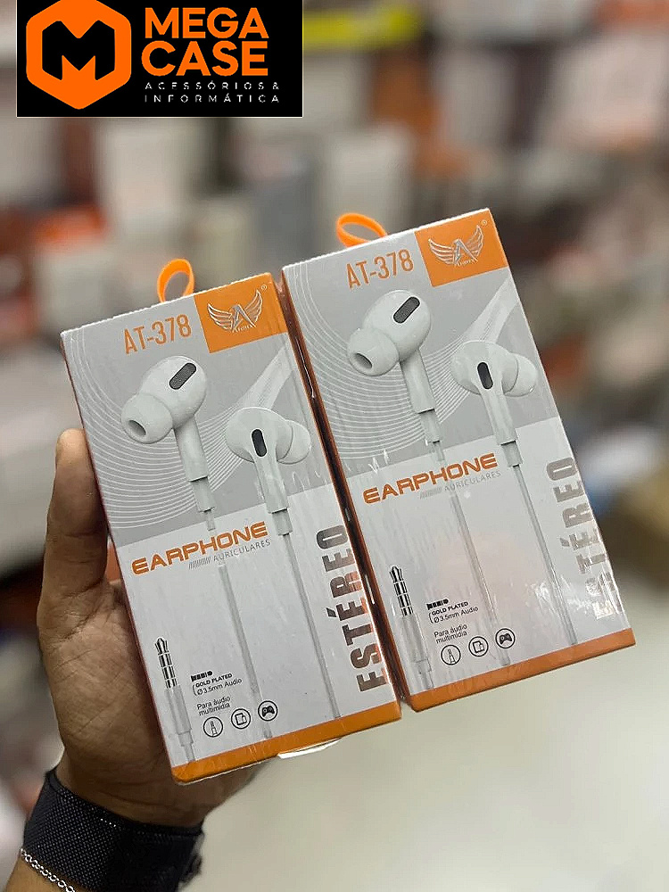 Fone P2 AT-378 intra-auricular estéreo com microfone