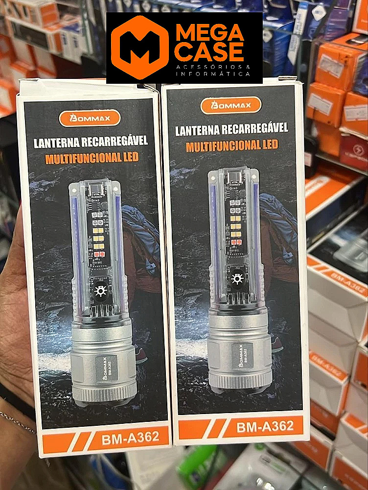 Lanterna Recarregável Multifuncional LED Bommax BM-A362