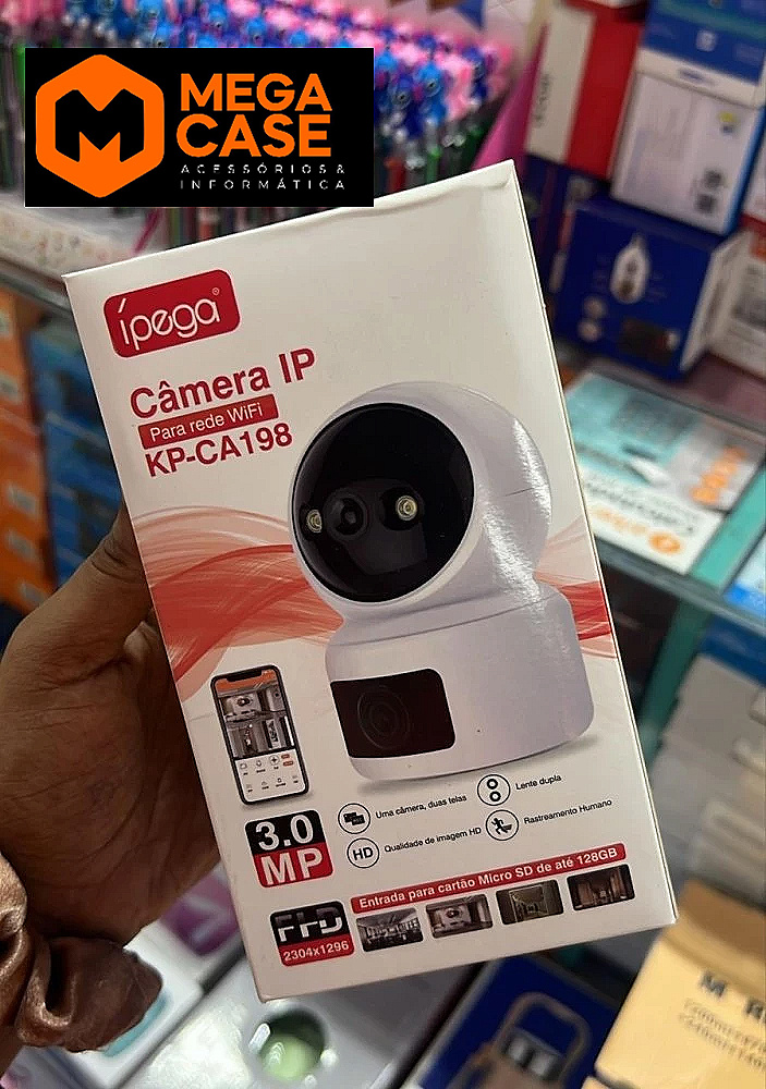 Câmera IP WiFi KP-CA198 com Lente Dupla 3.0MP