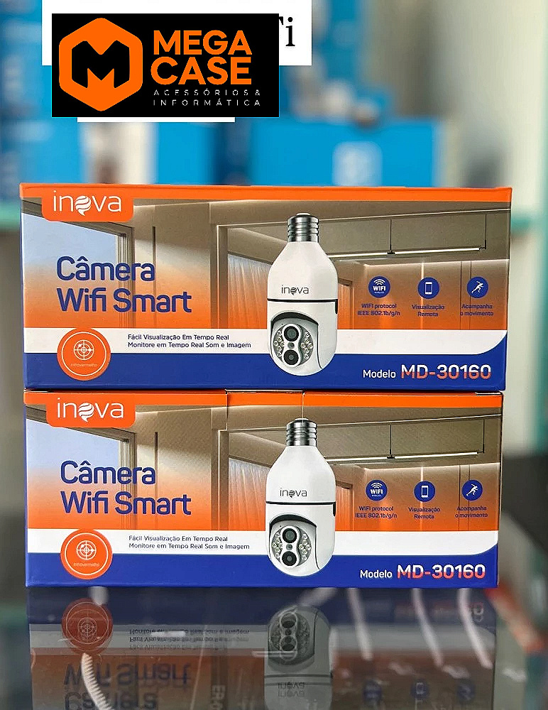 Câmera WiFi Smart MD-30160 com Soquete de Lâmpada
